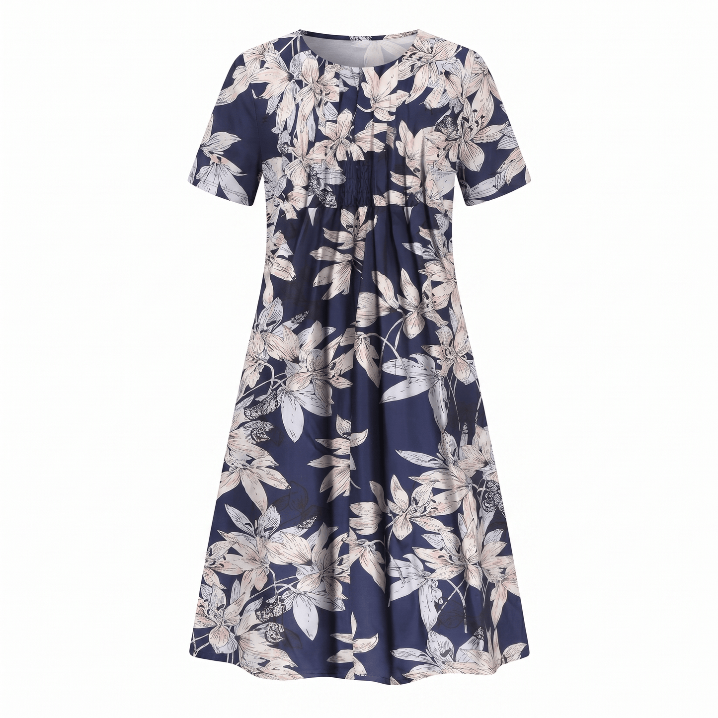 Abito Midi Donna Casual a Stampa Floreale Linea A
