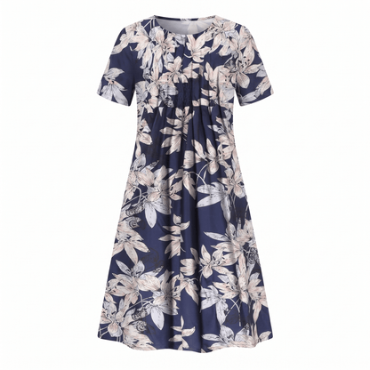 Abito Midi Donna Casual a Stampa Floreale Linea A