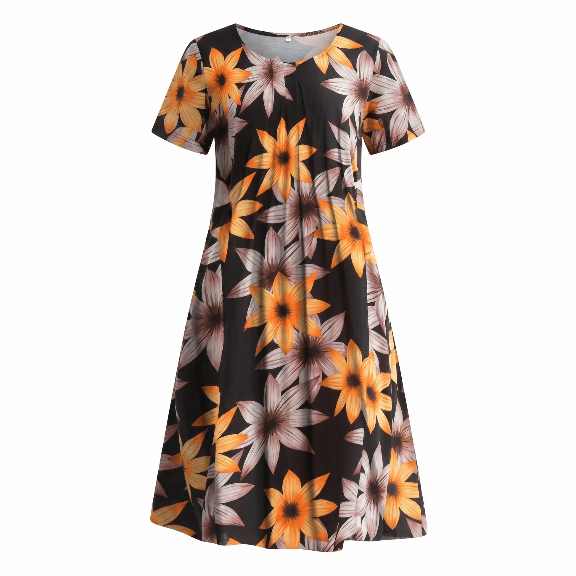 Abito Midi Donna Casual a Stampa Floreale Linea A