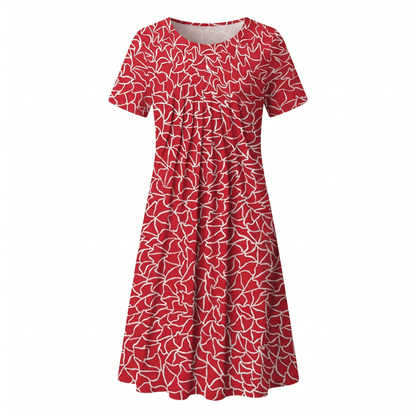Abito Midi Donna Casual a Stampa Floreale Linea A