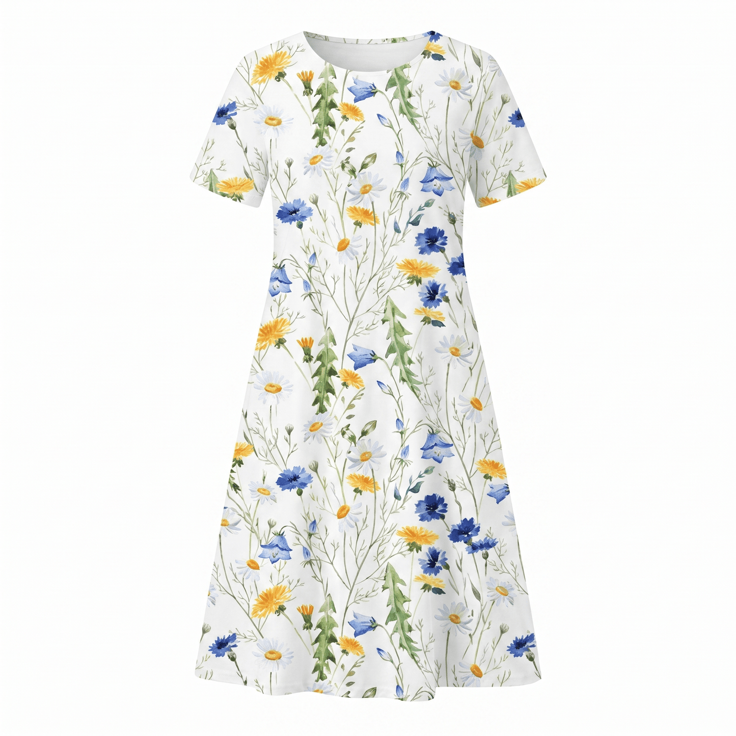 Abito Midi Donna Casual a Stampa Floreale Linea A